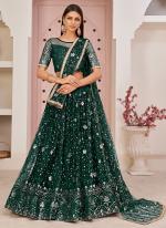 Butterfly Net Pista Green Party Wear Embroidery Work Lehenga Choli